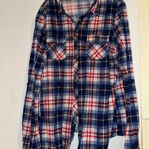 Plaid Kids Shirt - Red, Blue, White